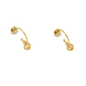 Estella Bartlett Peace Drop Hoop Earrings Gold EBE4671