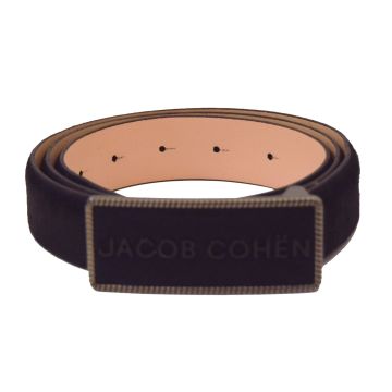 Jacob Cohen Blk Leather branded belt U A 003 00 D