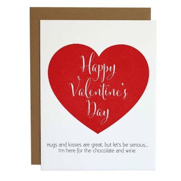 Chez Gagne Valentines Day Chocolate & Wine Letterpress Card