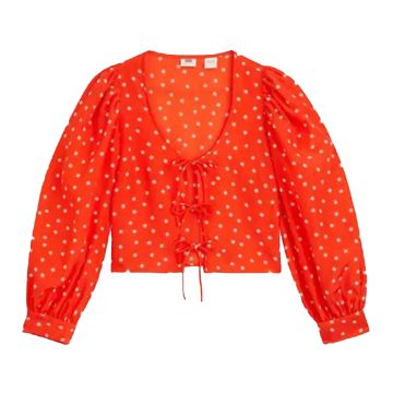 Levis Fawn Tie Blouse Daisy Foulard Enamel Orange