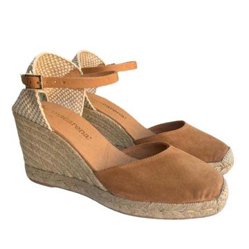 Macarena NATY1 Velvet Wedge Brown