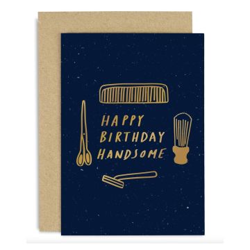 Old English Company Happy Birthday Handsome Copper Card