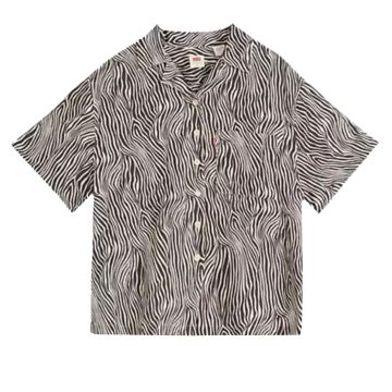 Levi's Ari SS Resort Shirt Wavy Zebra Crème Brulee