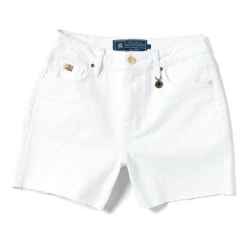 Holland Cooper High Rise Denim Short Optic White