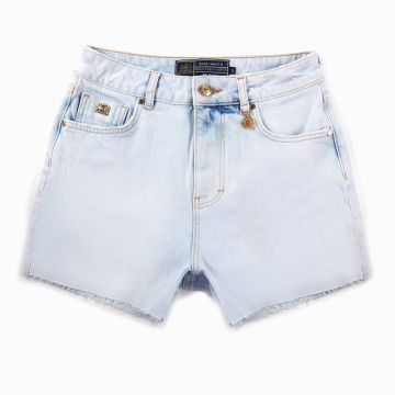 Holland Cooper High Rise Denim Short Light Stone Wash