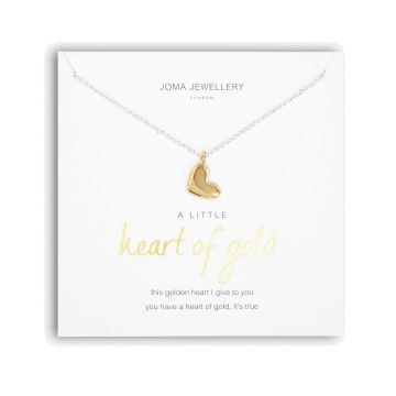 A LITTLE HEART OF GOLD Silver and Gold Necklace 46cm + 5cm extender