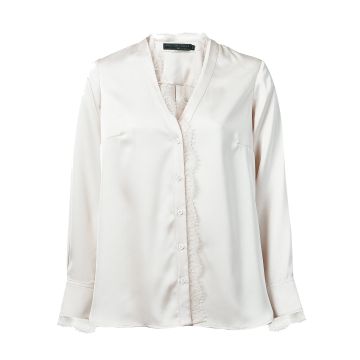 Holland Cooper  Lace V-Neck Blouse Oyster