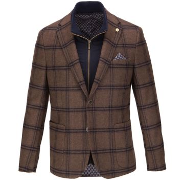Guide London JK3499 Mens Woven Blazer Tan