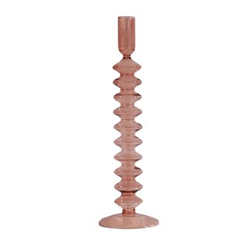By Rebecca Table Centerpiece Nordic Glass Candle Holder Pink - One Size