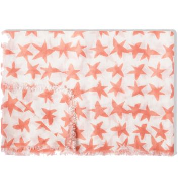 Katie Loxton Abstract Star Scarf White / Coral
