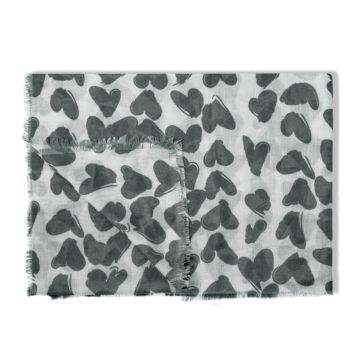 Katie Loxton Abstract Heart Scarf White / Light Navy