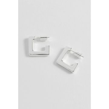 Estella Bartlett Square Hoop Earrings - Silver Plated