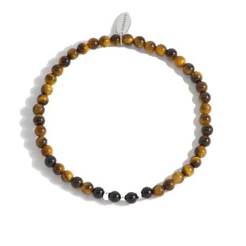 Estella Bartlett 4mm Tigers Eye And Black Onyx Beaded Bracelet