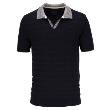 Guide London KW2798 Half Sleeve Knitted Polo Navy