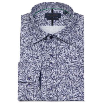 Guide London LS76837 Long Sleeve Cotton Shirt Navy