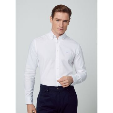 Hackett Hm309621 Garment Dyed Oxford White