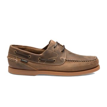 Loake Lymington Brown Oiled Nubuck Leather 2 Eyelet Boat Shoe