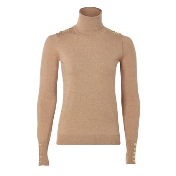 Holland Cooper Buttoned Knit Roll Neck