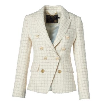 Holland Cooper Fashion Knightsbridge Blazer Ivory Sparkle Tweed
