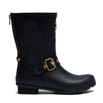 Holland Cooper Sherpa Lined Chelsea Wellington Matte Black