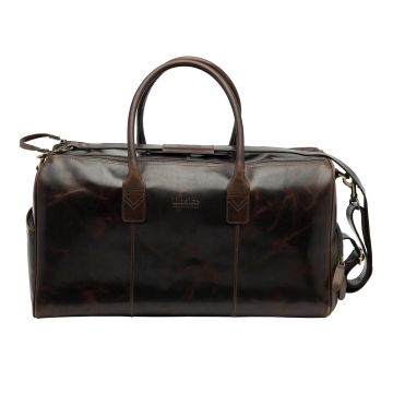 Loake Devon Dark Brown 2 Double Zip Holdall