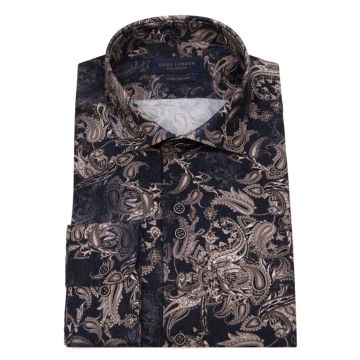 Guide LS76983 Mens Long Sleeve Shirt Navy/tan