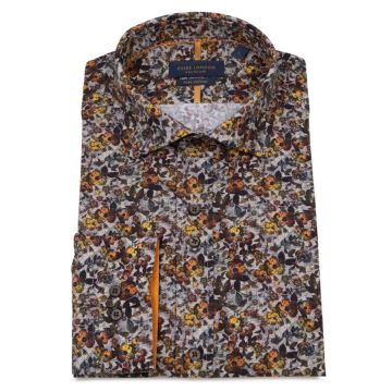 Guide LS76984 Mens Long Sleeve Shirt Brown/Ecru