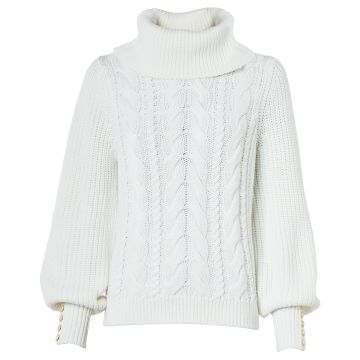 Holland Cooper Corded Roll Neck Knit Natural