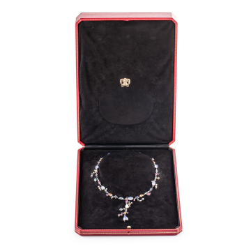 Sandersons Pre Loved Cartier Meli Melo platinum multistone necklace & pendant Platinum