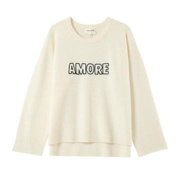 pacifico jumper with Amore written across the chest 