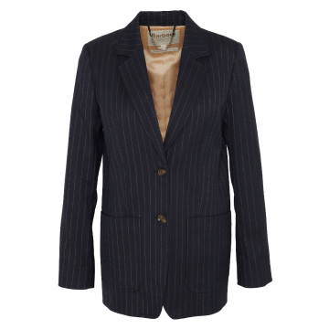 Barbour Imogen Tailored Jacket Navy Pinstripe/Hessian