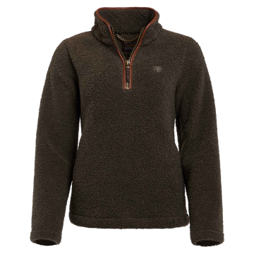 Holland Cooper Fleece Quarter Zip Khaki Borg
