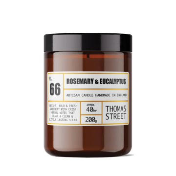 Rosemary and Ecualyptus candle in a brown jar 200g.