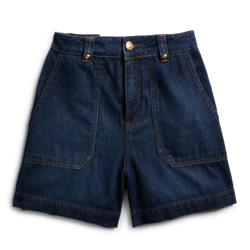 Holland Cooper Utility Denim Shorts Deep Indigo