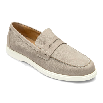 grey loafer with white sole 