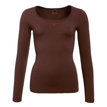 Holland Cooper Supersoft Long Sleeve Top Dark Chocolate