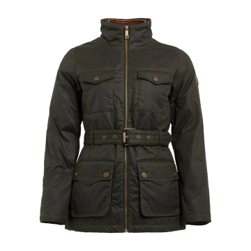 Holland Cooper  Belted Waxed Jacket Dark Olive