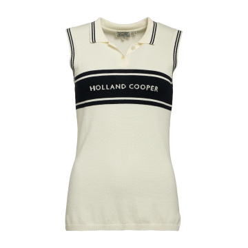 Holland Cooper  Layla Sleeveless Knitted Polo Natural