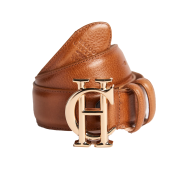 Light tan belt with golden buckle 