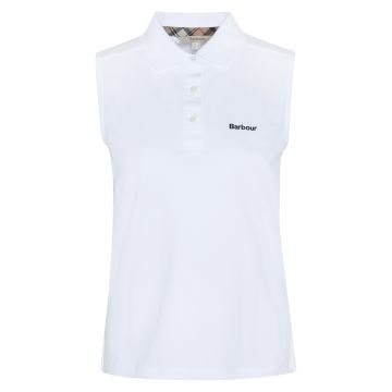 Barbour Bowford Sleeveless Polo Top White