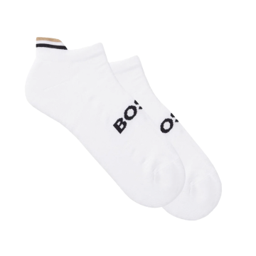 Boss socks in white with stripe detail on heel
