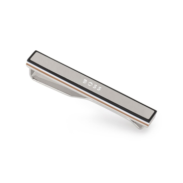 Silver tie clip with Boss logo