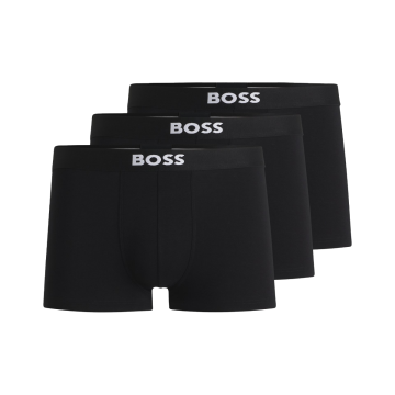 3 pack black trunks with logo on the front 