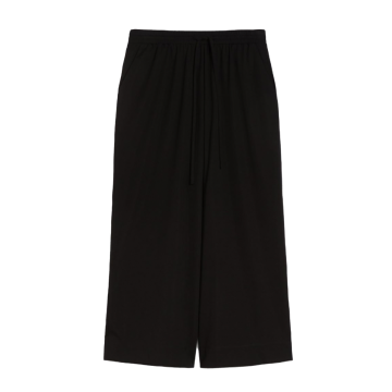 Black jersey trousers with tie waist
