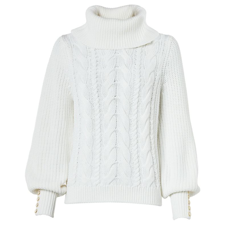 Holland Cooper Corded Roll Neck Knit Natural Holland Cooper Corded Roll Neck Knit Natural
